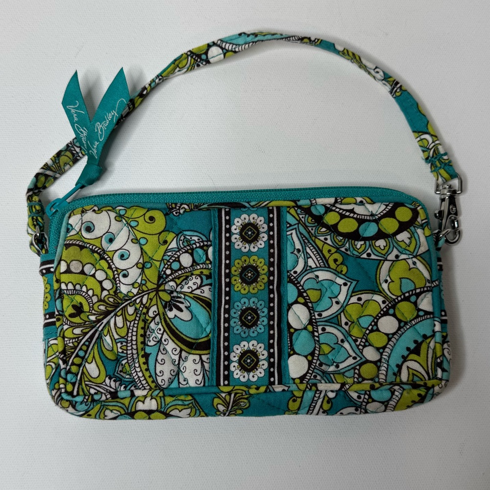 Vera Bradley Peacock Green Wristlet excellent